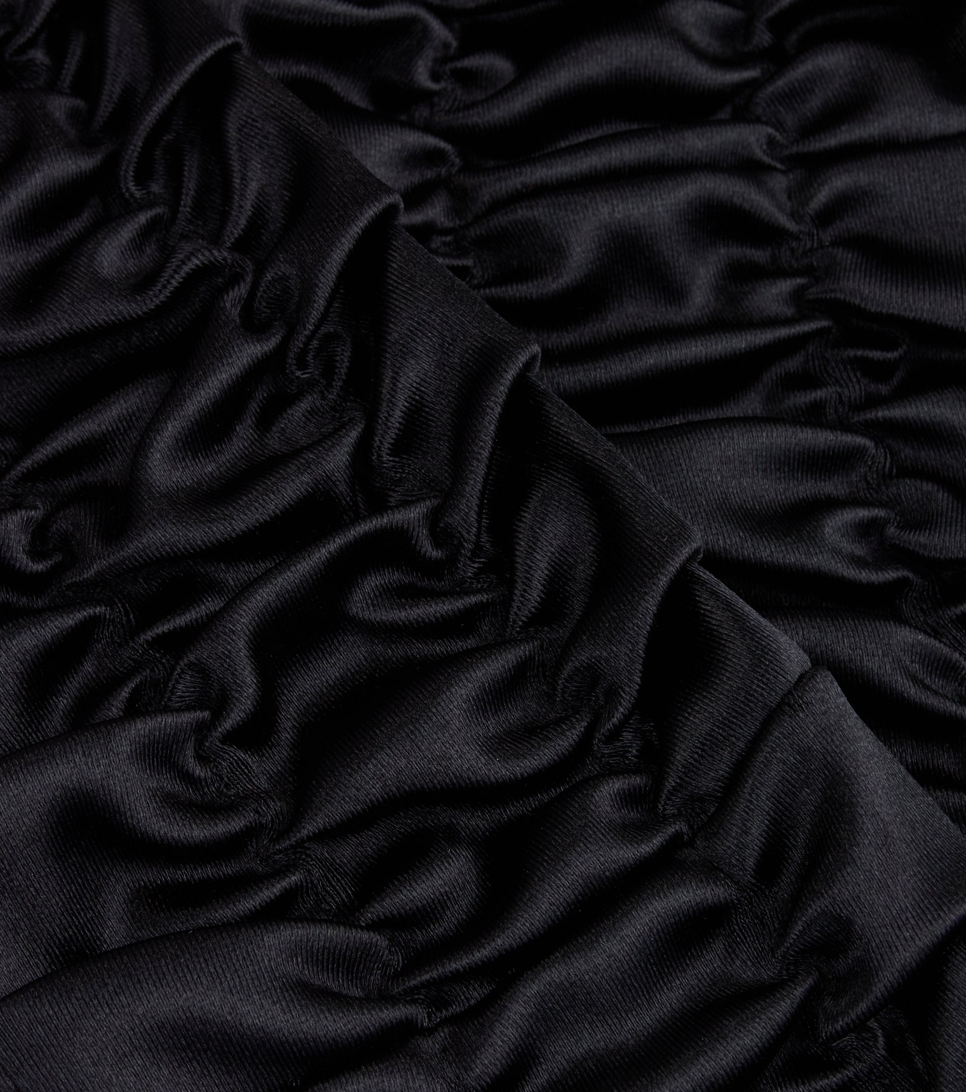Midnight Glam Long Ruffled Satin Gloves - Image 4