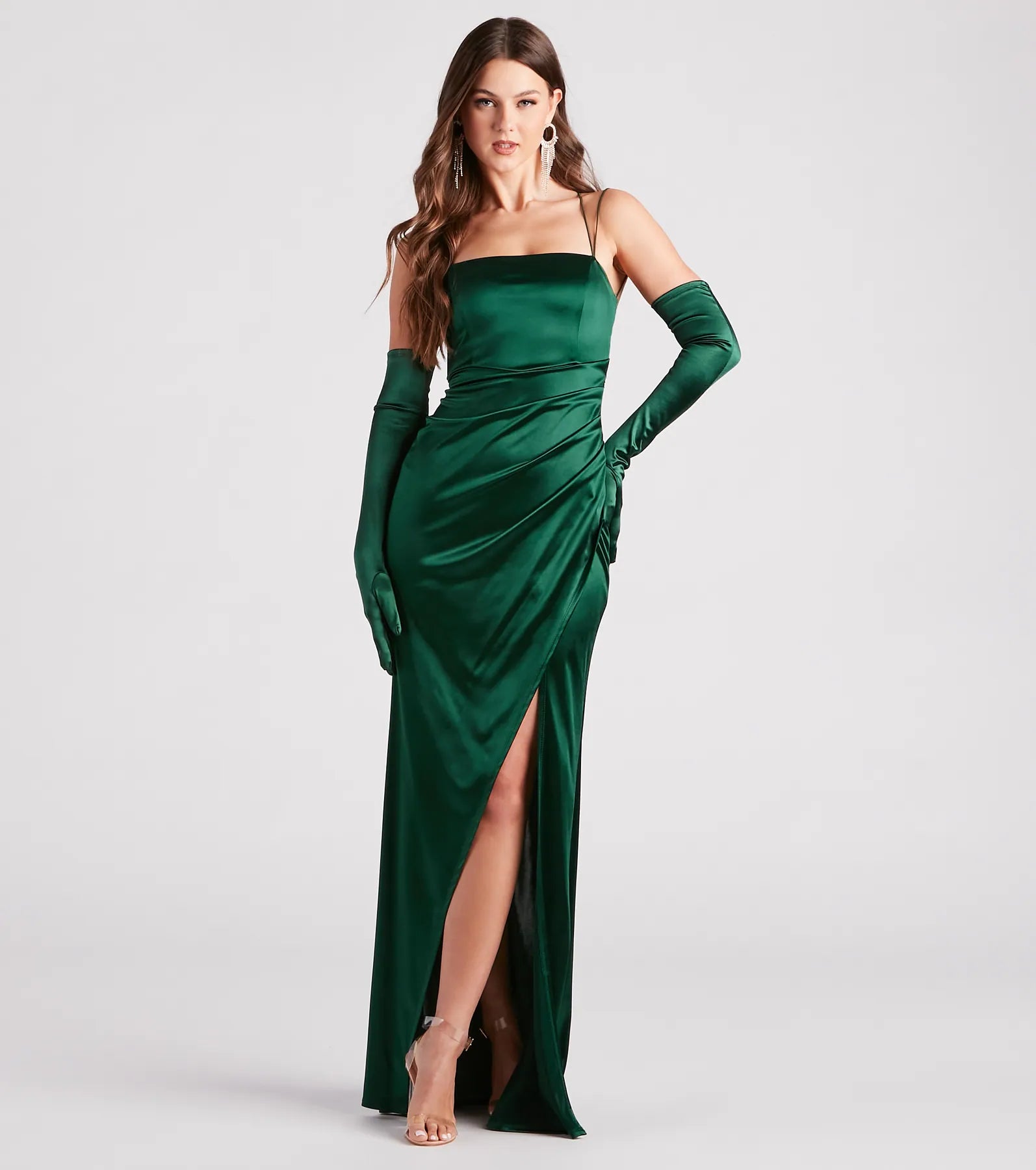 Sleek Fit Long Satin Gloves - Image 6