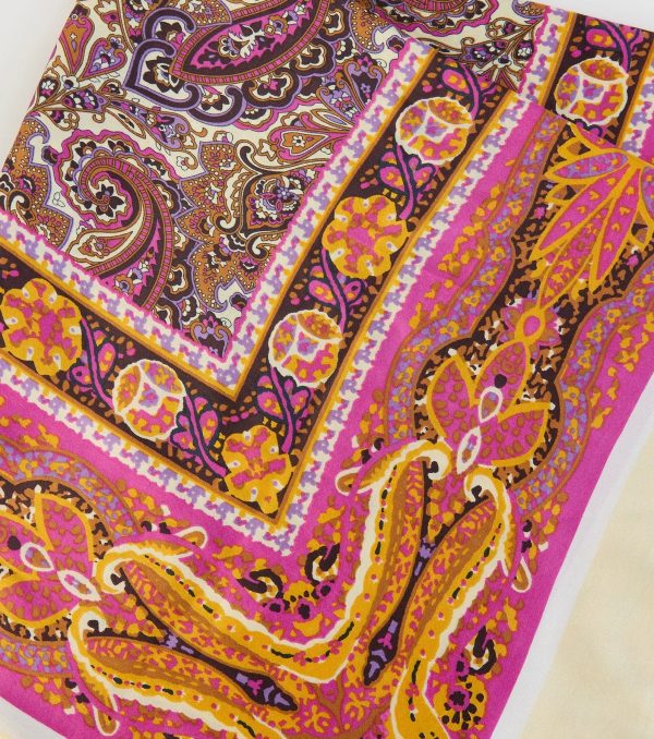 Statement Paisley Boho Satin Scarf - Image 3
