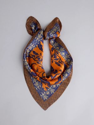 Boho Chic Floral Satin Scarf