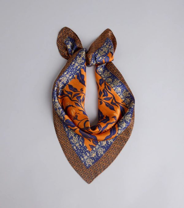 Boho Chic Floral Satin Scarf