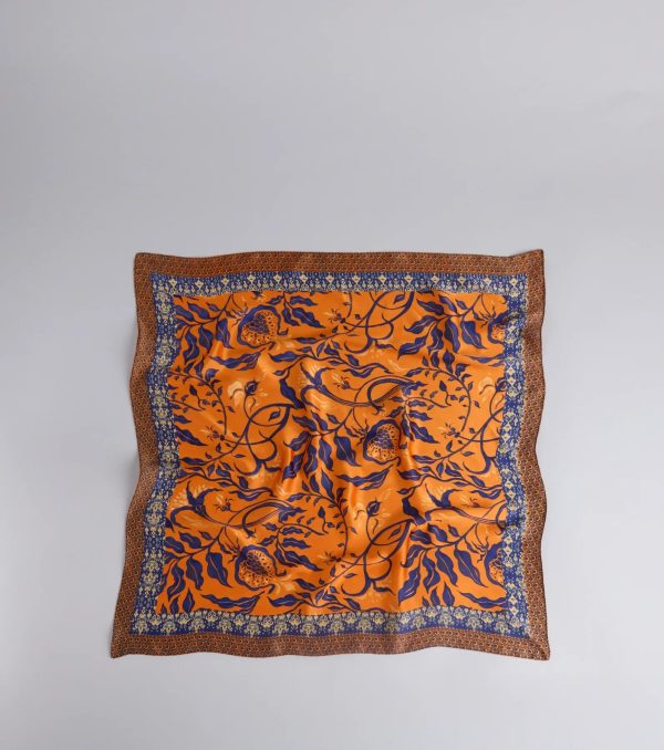 Boho Chic Floral Satin Scarf - Image 2