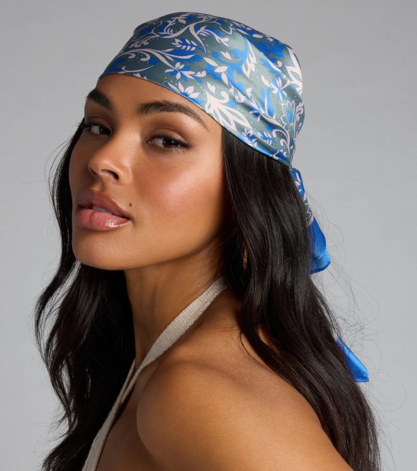 Cause A Stir Floral Satin Scarf - Image 4