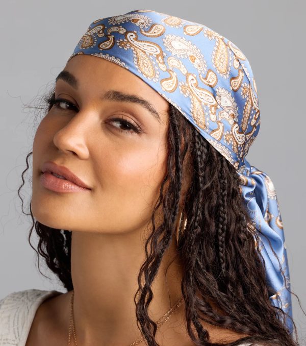 Summer Muse Paisley Satin Scarf - Image 5