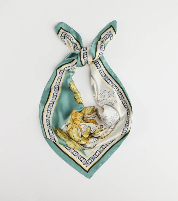 Charming Serenity Floral Satin Scarf