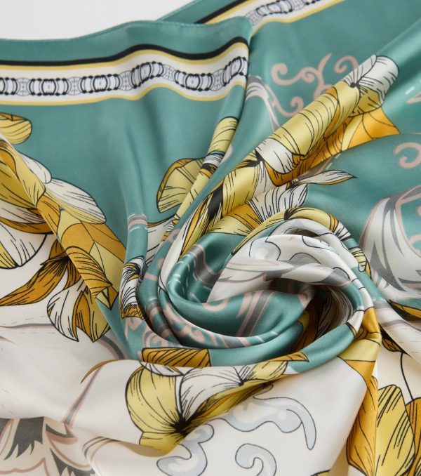 Charming Serenity Floral Satin Scarf - Image 3