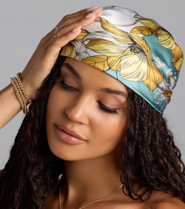Charming Serenity Floral Satin Scarf - Image 4