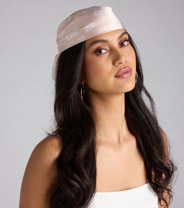 Country Chic Bandana Print Satin Scarf - Image 4