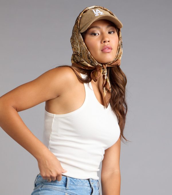 Soft Touch Satin Paisley Scarf - Image 2