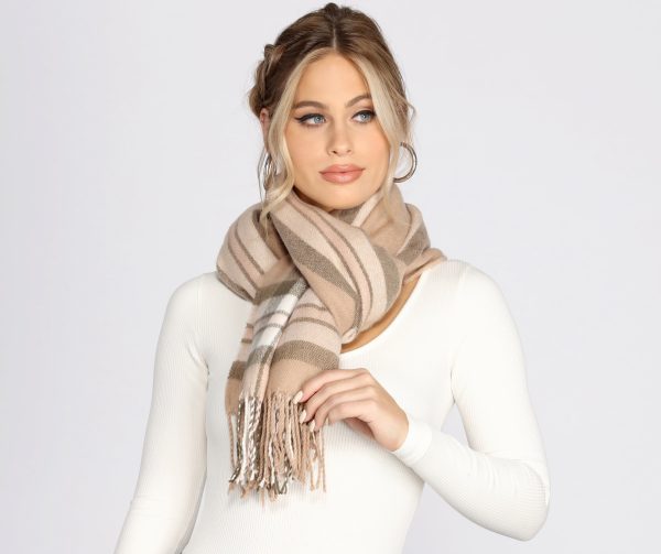 Classic Chic Plaid Fringe Scarf - Image 2