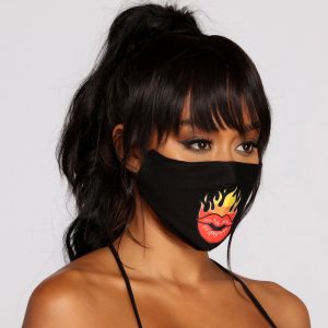 Sassy Flaming Lips Face Mask With Earloops