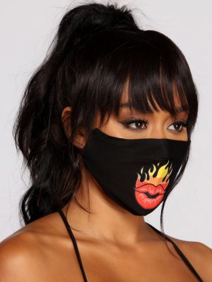 Sassy Flaming Lips Face Mask With Earloops