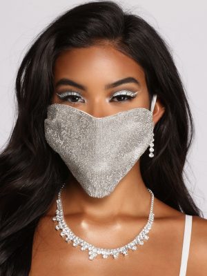 Rhinestone Face Mask With Earloops