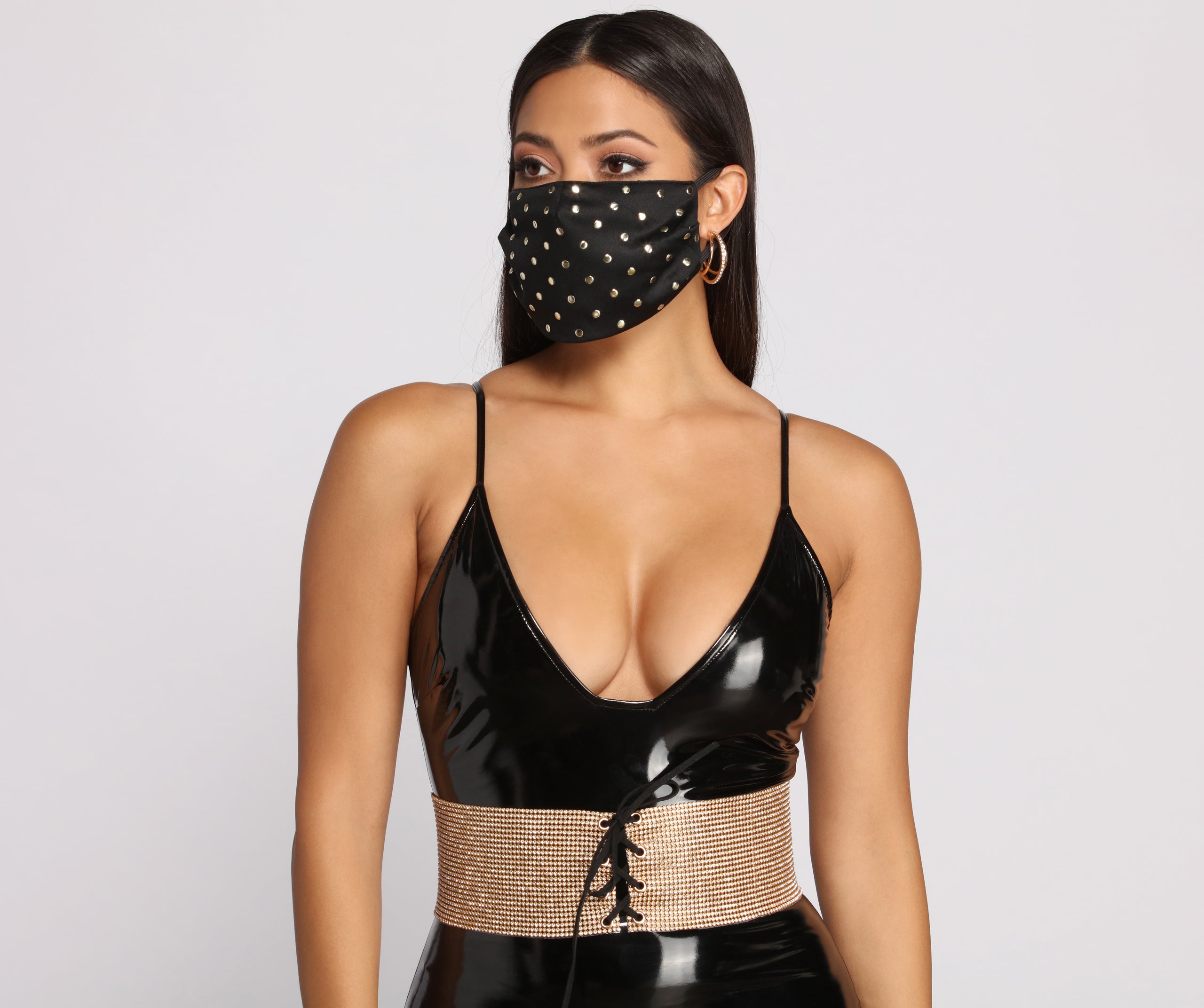 Stylish And Studded Face Mask - Image 2