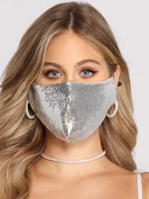 Shimmering Sequin Nights Face Mask With Earloops