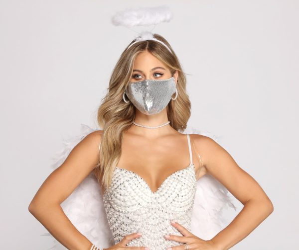 Shimmering Sequin Nights Face Mask With Earloops - Image 2