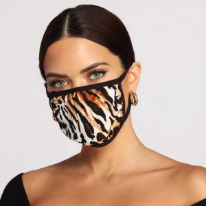 Stay Fierce Tiger Print Face Mask