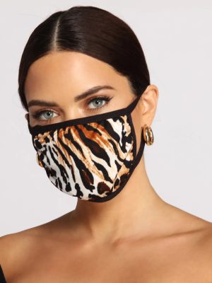 Stay Fierce Tiger Print Face Mask