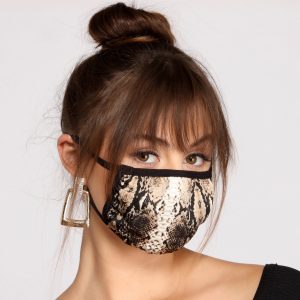 Snake Print Face Mask With Earloops