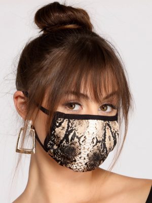Snake Print Face Mask With Earloops