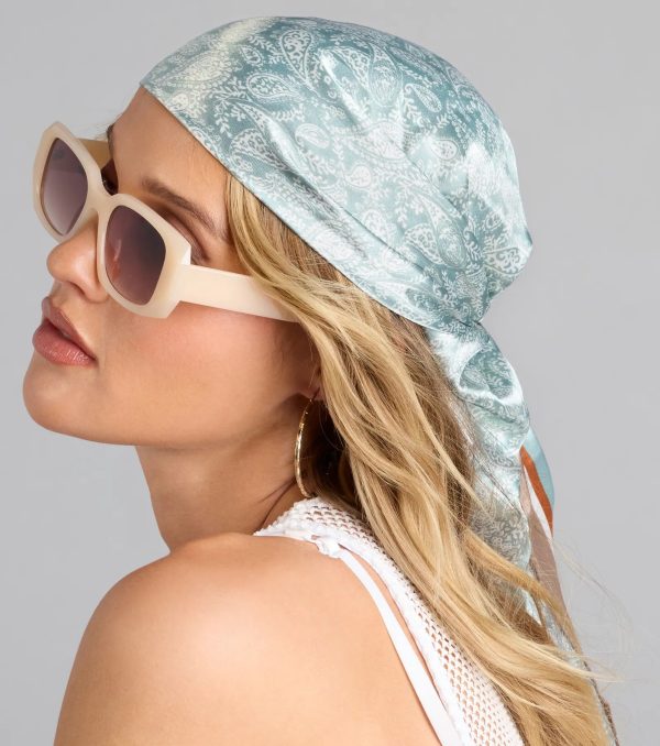 Chic And Breezy Paisley Satin Scarf - Image 2