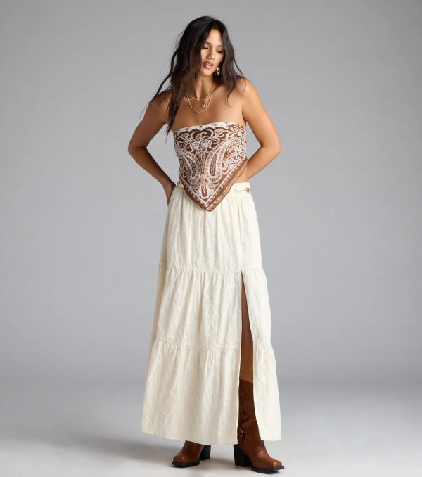Boho-Chic Paisley Knit Scarf - Image 3