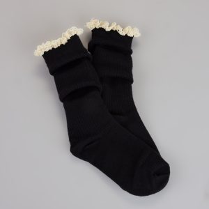 Cottage Cozy Ruffle Lace Knee-High Socks