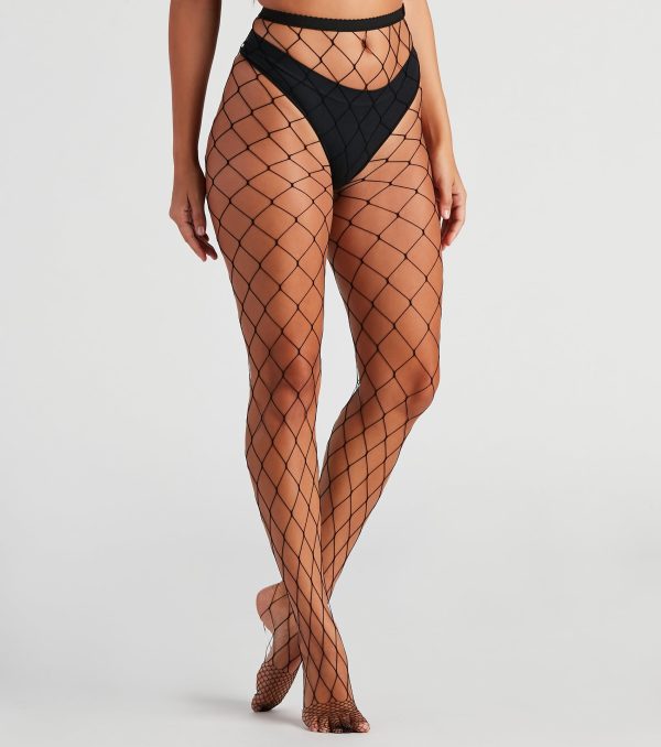 High Waist Large Gauge Fishnet Tights - Image 3