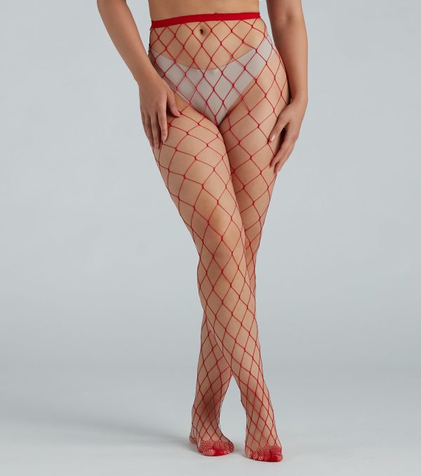 High Waist Large Gauge Fishnet Tights - Image 5