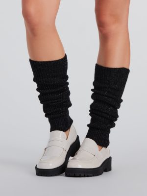 Cute And Cozy Lurex Ribbed Knit Leg Warmers