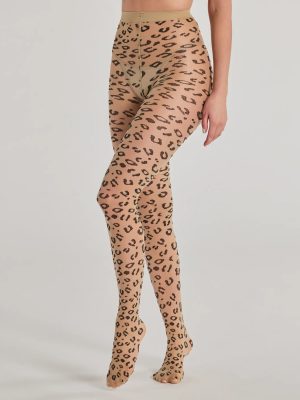 Fierce And Sultry Flocked Leopard Sheer Tights