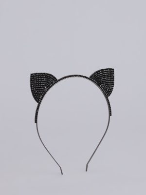 Purrfectly Glam Rhinestone Cat Ears Headband