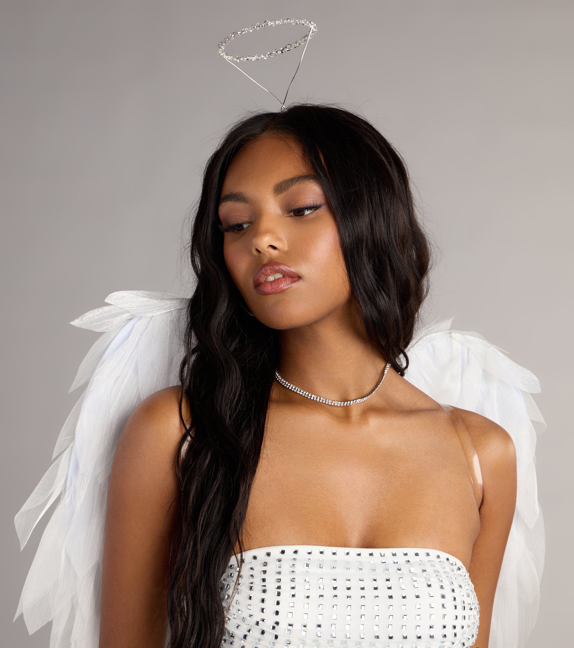 Angelic Glow Rhinestone Halo Headband - Image 2