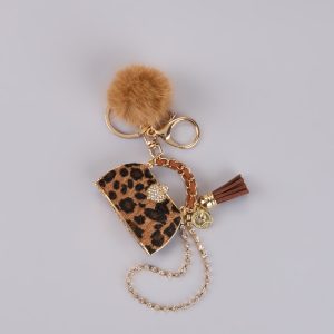 Glam Safari Leopard Purse Keychain