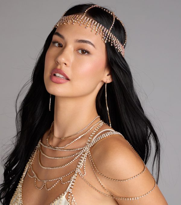 Dark Glam Halloween Rhinestone Headpiece - Image 2