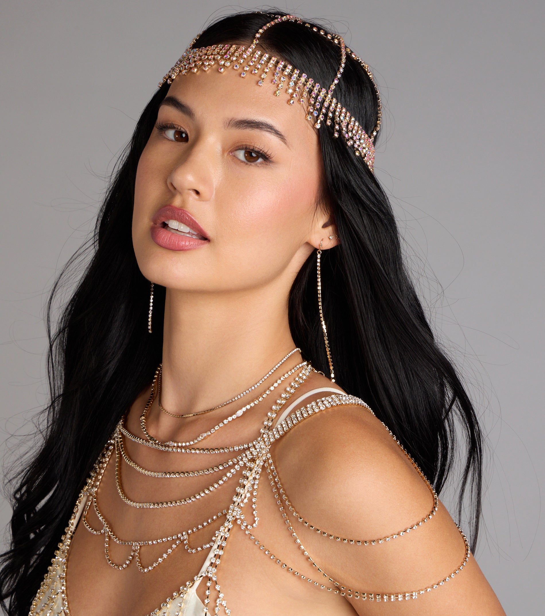 Dark Glam Halloween Rhinestone Headpiece - Image 2