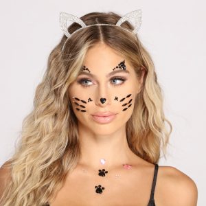 Halloween Rhinestone Cut Out Cat Ears