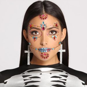 Ghoul and Glam Skeleton Face Gems