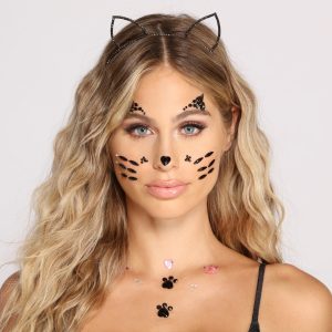 Sassy And Spooky Halloween Cat Face Gems