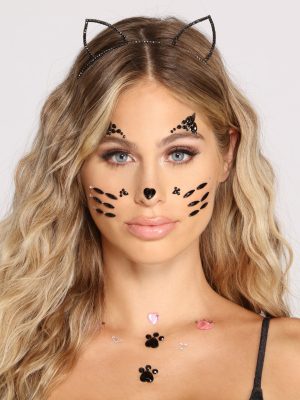 Sassy And Spooky Halloween Cat Face Gems