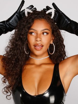 Halloween Rhinestone Cut Out Cat Ears