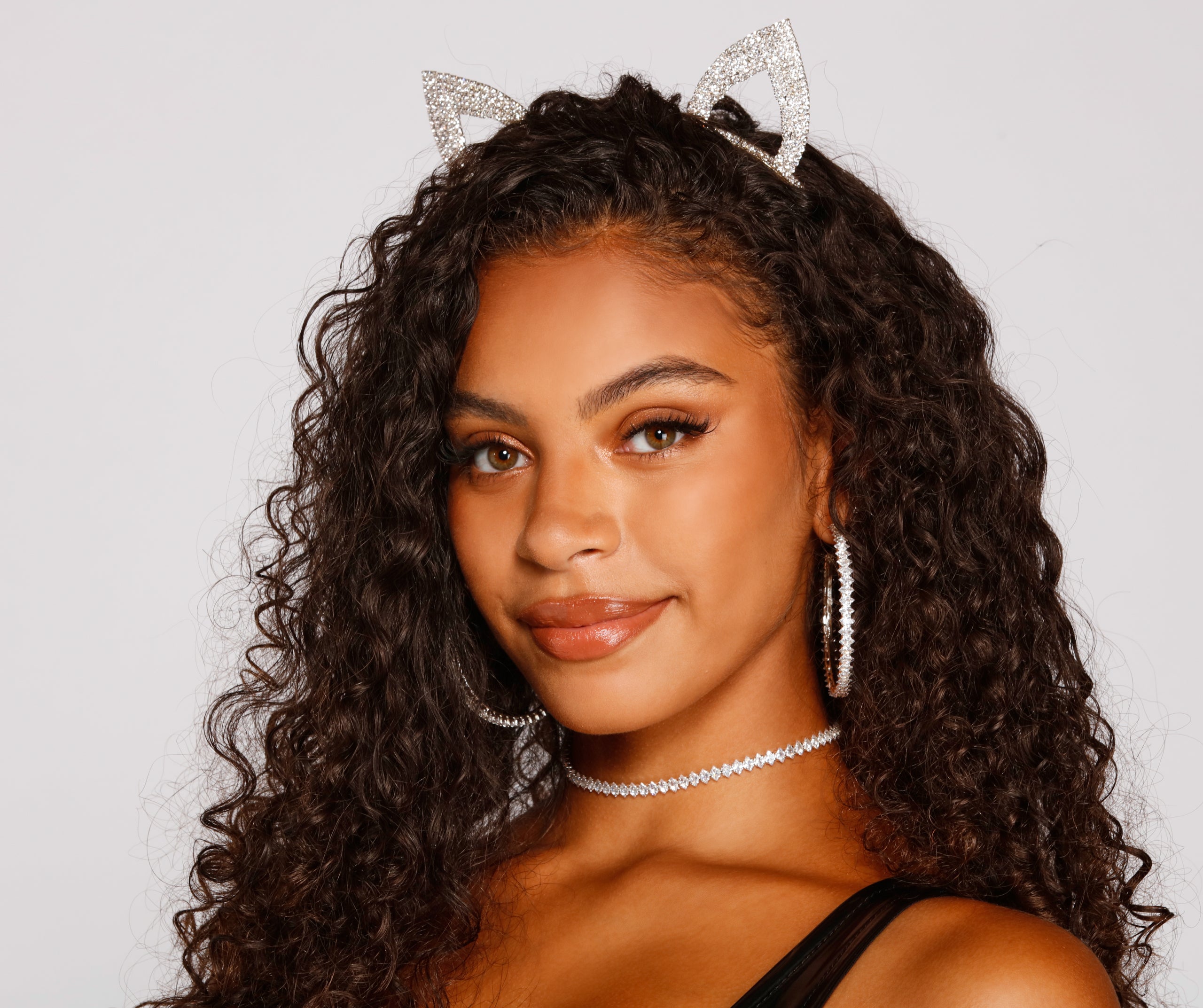 Halloween Rhinestone Cut Out Cat Ears - Image 2