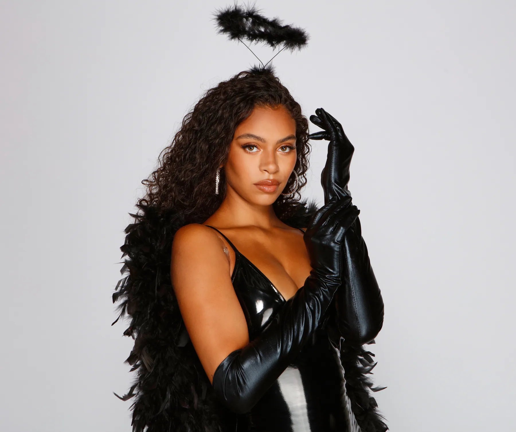 Luxe Lady Halloween Satin Sheen Gloves - Image 4