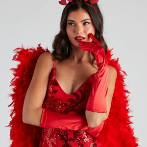 Luxe Lady Halloween Satin Gloves