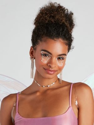 Glitzy Butterfly Eye And Face Gemstones