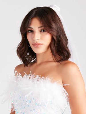 Pretty And Chic Satin Bow Tulle Veil