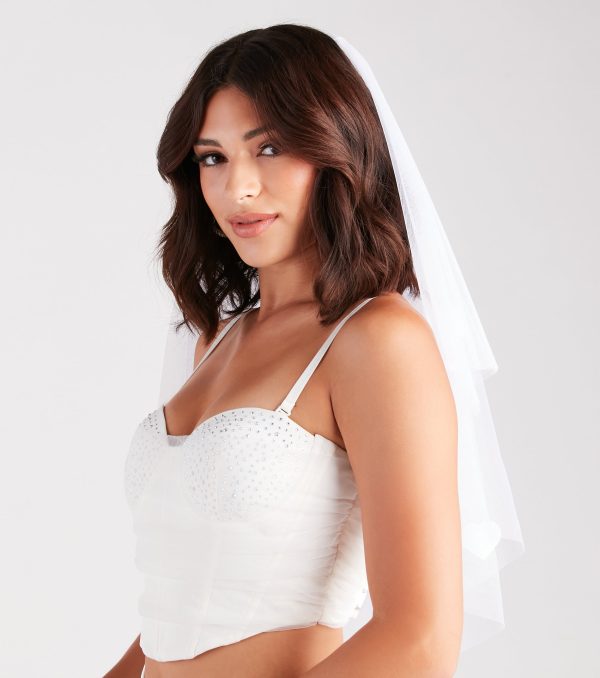 Bridal Babe Heart Applique Tulle Veil - Image 2