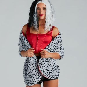 Devious Fashionista Faux Fur Spotted Wrap