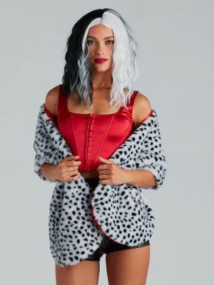 Devious Fashionista Faux Fur Spotted Wrap