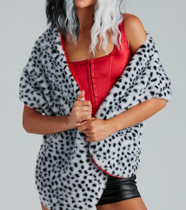 Devious Fashionista Faux Fur Spotted Wrap - Image 3